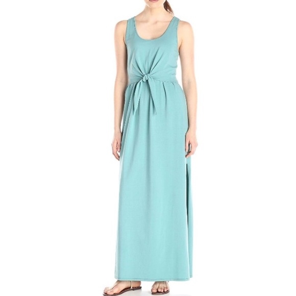 💎 Lark & Ro Knotted-Front split sides Maxi Dress - Picture 2 of 8